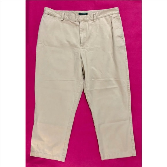 RALPH LAUREN Khaki Crop Ankle Pants - Picture 2 of 4